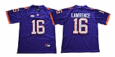 Clemson Tigers 16 Trevor Lawrence Purple College Football Jersey,baseball caps,new era cap wholesale,wholesale hats